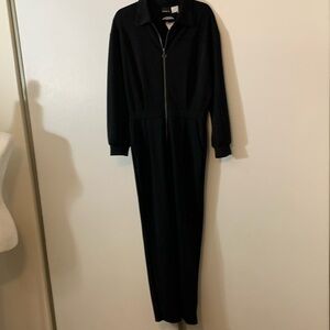 One piece black jumpsuit.